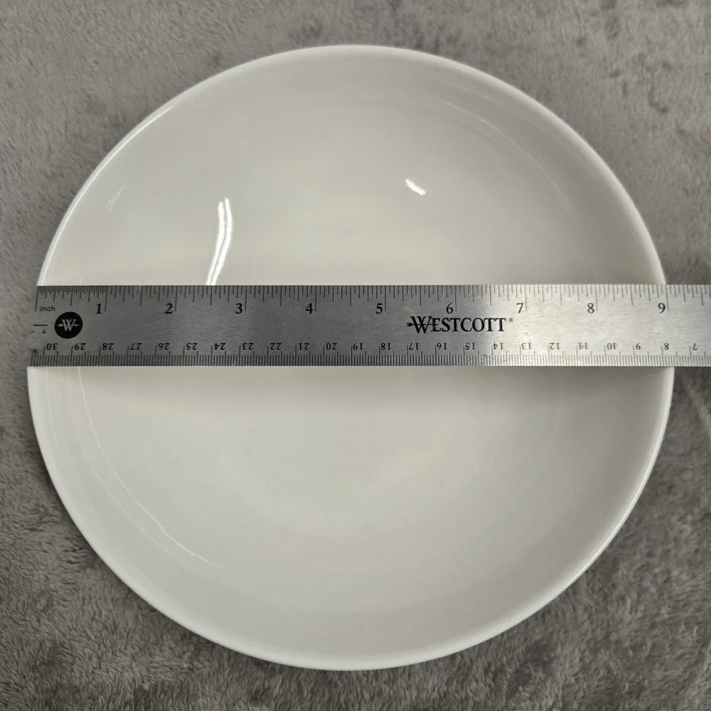 Eaton Fine Dining Casa White Beaded Rim 9 Inch Pasta Bowl Ceramic Microwave Safe